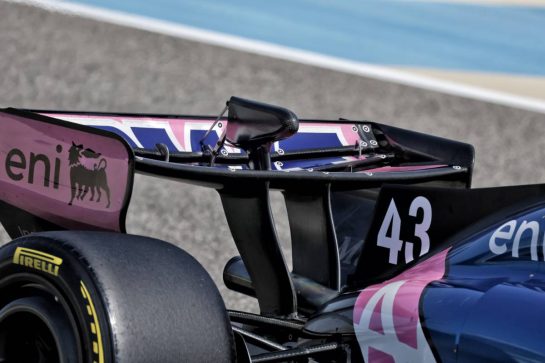 Franco Colapinto (ARG) Alpine F1 Team A526 - rear wing.
13.02.2026. Formula 1 Testing, Bahrain Test One, Sakhir, Bahrain, Day Three.
- www.xpbimages.com, EMail: requests@xpbimages.com © Copyright: Moy / XPB Images