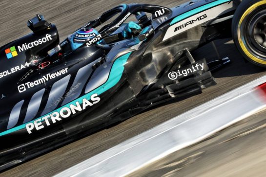 George Russell (GBR) Mercedes AMG Formula One Team W17.
18.02.2026. Formula 1 Testing, Bahrain Test Two, Sakhir, Bahrain, Day One.
- www.xpbimages.com, EMail: requests@xpbimages.com © Copyright: Bearne / XPB Images