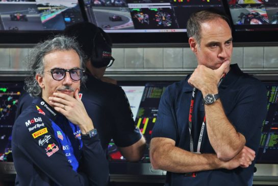 (L to R): Laurent Mekies (FRA) Red Bull Racing Team Principal and CEO with Oliver Mintzlaff (GER) Red Bull Managing Director.
19.02.2026. Formula 1 Testing, Bahrain Test Two, Sakhir, Bahrain, Day Two.
- www.xpbimages.com, EMail: requests@xpbimages.com © Copyright: Batchelor / XPB Images