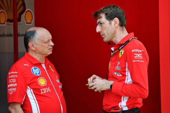 (L to R): Frederic Vasseur (FRA) Scuderia Ferrari Team Principal with Matteo Togninalli (ITA) Scuderia Ferrari Head of Track Engineering.
20.02.2026. Formula 1 Testing, Bahrain Test Two, Sakhir, Bahrain, Day Three.
- www.xpbimages.com, EMail: requests@xpbimages.com © Copyright: Batchelor / XPB Images