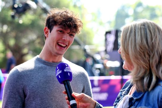 Oliver Bearman (GBR) Haas F1 Team with Louise Goodman (GBR).
05.03.2026. Formula 1 World Championship, Rd 1, Australian Grand Prix, Albert Park, Melbourne, Australia, Preparation Day.
- www.xpbimages.com, EMail: requests@xpbimages.com © Copyright: Bearne / XPB Images