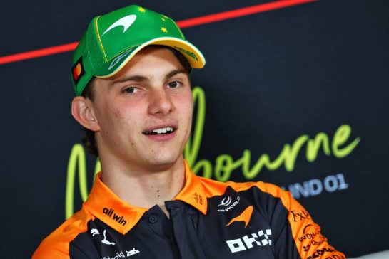 Oscar Piastri (AUS) McLaren F1 Team in the FIA Press Conference.
05.03.2026. Formula 1 World Championship, Rd 1, Australian Grand Prix, Albert Park, Melbourne, Australia, Preparation Day.
- www.xpbimages.com, EMail: requests@xpbimages.com © Copyright: Bearne / XPB Images
