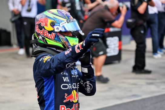 Isack Hadjar (FRA) Red Bull Racing celebrates his third position in qualifying parc ferme.
07.03.2026. Formula 1 World Championship, Rd 1, Australian Grand Prix, Albert Park, Melbourne, Australia, Qualifying Day.
- www.xpbimages.com, EMail: requests@xpbimages.com © Copyright: Batchelor / XPB Images