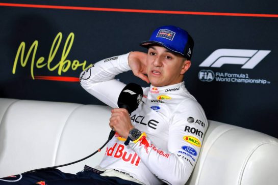 Isack Hadjar (FRA) Red Bull Racing in the post qualifying FIA Press Conference.
07.03.2026. Formula 1 World Championship, Rd 1, Australian Grand Prix, Albert Park, Melbourne, Australia, Qualifying Day.
- www.xpbimages.com, EMail: requests@xpbimages.com © Copyright: Moy / XPB Images
