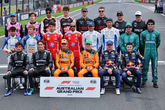 The drivers' start of season photograph.
08.03.2026. Formula 1 World Championship, Rd 1, Australian Grand Prix, Albert Park, Melbourne, Australia, Race Day.
- www.xpbimages.com, EMail: requests@xpbimages.com © Copyright: Charniaux / XPB Images