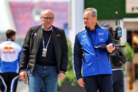 (L to R): Stefano Domenicali (ITA) Formula One President and CEO with Paul Monaghan (GBR) Red Bull Racing Chief Engineer.
12.03.2026. Formula 1 World Championship, Rd 2, Chinese Grand Prix, Shanghai, China, Preparation Day.
- www.xpbimages.com, EMail: requests@xpbimages.com © Copyright: Batchelor / XPB Images