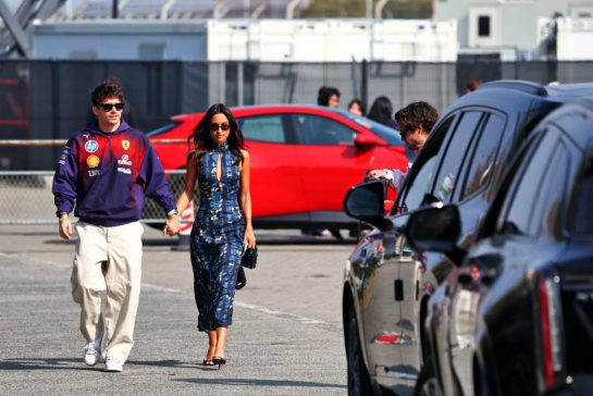 (L to R): Charles Leclerc (MON) Scuderia Ferrari with his wife Alexandra Leclerc (ITA).
13.03.2026. Formula 1 World Championship, Rd 2, Chinese Grand Prix, Shanghai, China, Sprint Qualifying Day.
- www.xpbimages.com, EMail: requests@xpbimages.com © Copyright: Patching / XPB Images