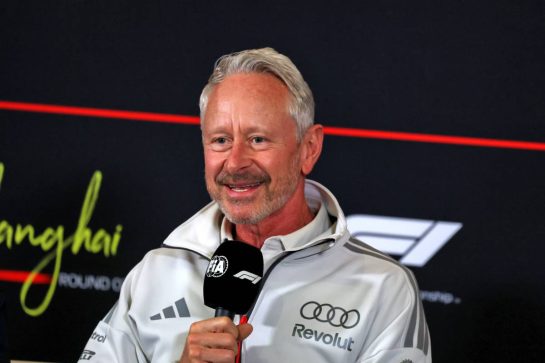 Jonathan Wheatley (GBR) Audi F1 Team, Team Principal in the FIA Press Conference.
13.03.2026. Formula 1 World Championship, Rd 2, Chinese Grand Prix, Shanghai, China, Sprint Qualifying Day.
- www.xpbimages.com, EMail: requests@xpbimages.com © Copyright: Moy / XPB Images