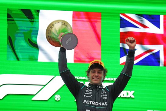 Race winner Andrea Kimi Antonelli (ITA) Mercedes AMG Formula One Team celebrates in parc ferme.
15.03.2026. Formula 1 World Championship, Rd 2, Chinese Grand Prix, Shanghai, China, Race Day.
- www.xpbimages.com, EMail: requests@xpbimages.com © Copyright: Moy / XPB Images