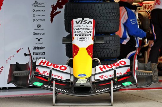 Racing Bulls Formula One Team VCARB 03 nosecone.
26.03.2026. Formula 1 World Championship, Rd 3, Japanese Grand Prix, Suzuka, Japan, Preparation Day.
- www.xpbimages.com, EMail: requests@xpbimages.com © Copyright: Batchelor / XPB Images