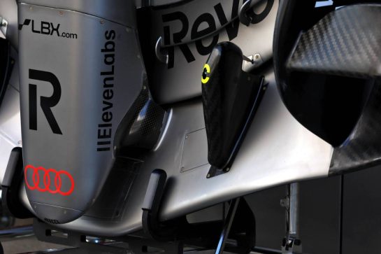 Audi F1 Team R26 nosecone.
26.03.2026. Formula 1 World Championship, Rd 3, Japanese Grand Prix, Suzuka, Japan, Preparation Day.
- www.xpbimages.com, EMail: requests@xpbimages.com © Copyright: Rew / XPB Images