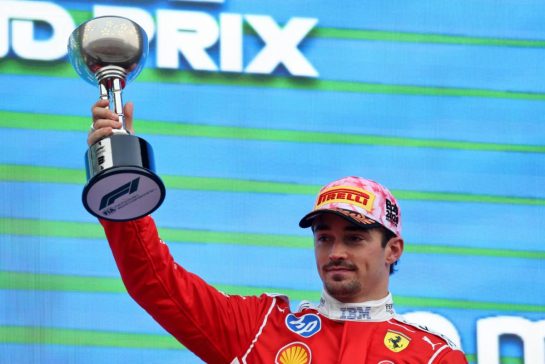 Charles Leclerc (MON) Scuderia Ferrari celebrates his third position on the podium.
29.03.2026. Formula 1 World Championship, Rd 3, Japanese Grand Prix, Suzuka, Japan, Race Day.
- www.xpbimages.com, EMail: requests@xpbimages.com © Copyright: Rew / XPB Images