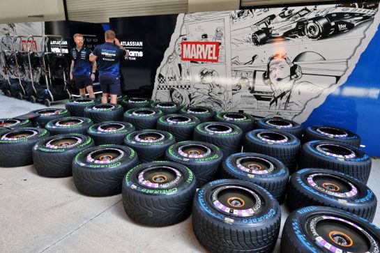 Wet and intermediate Pirelli tyres.
30.04.2026. Formula 1 World Championship, Rd 4, Miami Grand Prix, Miami, Florida, USA, Preparation Day.
- www.xpbimages.com, EMail: requests@xpbimages.com © Copyright: Moy / XPB Images