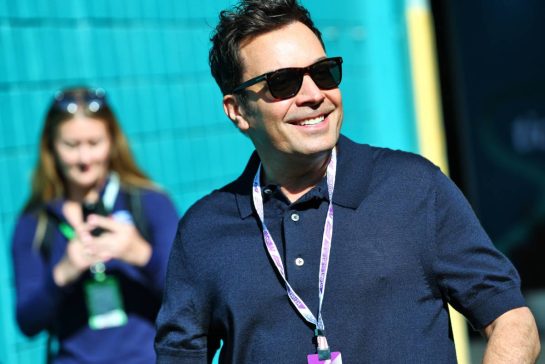 Jiummy Fallon (USA) TV Host.
01.05.2026. Formula 1 World Championship, Rd 4, Miami Grand Prix, Miami, Florida, USA, Sprint Qualifying Day.
- www.xpbimages.com, EMail: requests@xpbimages.com © Copyright: Bearne / XPB Images