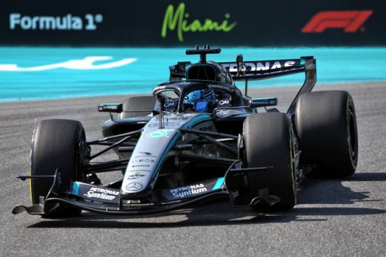 George Russell (GBR) Mercedes AMG Formula One Team W17.
01.05.2026. Formula 1 World Championship, Rd 4, Miami Grand Prix, Miami, Florida, USA, Sprint Qualifying Day.
- www.xpbimages.com, EMail: requests@xpbimages.com © Copyright: Dunbar / XPB Images