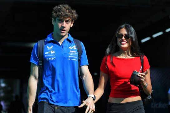 (L to R): Franco Colapinto (ARG) Alpine F1 Team with his girlfriend Maia Reficco (USA) / (ARG) Actress and Singer.
02.05.2026. Formula 1 World Championship, Rd 4, Miami Grand Prix, Miami, Florida, USA, Sprint and Qualifying Day.
- www.xpbimages.com, EMail: requests@xpbimages.com © Copyright: Moy / XPB Images