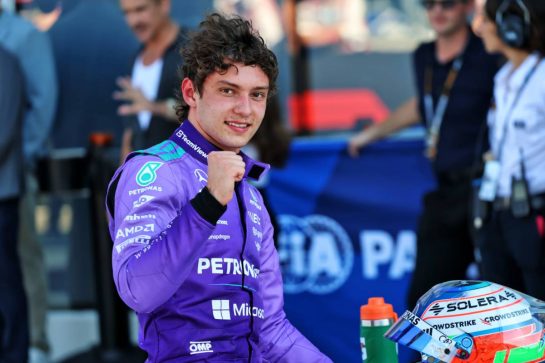 Andrea Kimi Antonelli (ITA) Mercedes AMG Formula One Team celebrates his pole position in qualifying parc ferme.
02.05.2026. Formula 1 World Championship, Rd 4, Miami Grand Prix, Miami, Florida, USA, Sprint and Qualifying Day.
- www.xpbimages.com, EMail: requests@xpbimages.com © Copyright: Batchelor / XPB Images