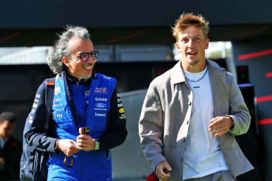 (L to R): Laurent Mekies (FRA) Red Bull Racing Team Principal and CEO with Liam Lawson (NZL) Racing Bulls Formula One Team.
21.05.2026. Formula 1 World Championship, Rd 5, Canadian Grand Prix, Montreal, Canada, Preparation Day.
- www.xpbimages.com, EMail: requests@xpbimages.com © Copyright: Bearne / XPB Images