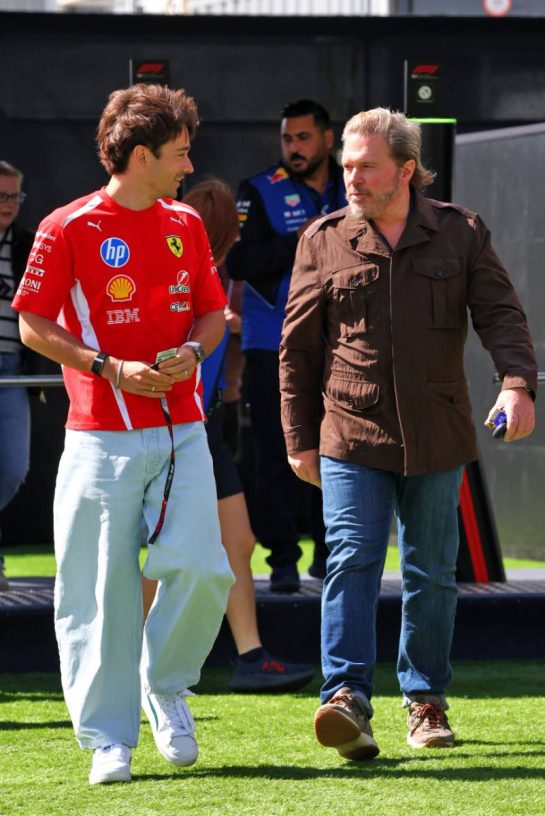 (L to R): Charles Leclerc (MON) Scuderia Ferrari with Gino Rosato (CDN).
21.05.2026. Formula 1 World Championship, Rd 5, Canadian Grand Prix, Montreal, Canada, Preparation Day.
- www.xpbimages.com, EMail: requests@xpbimages.com © Copyright: Bearne / XPB Images