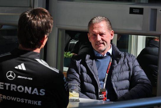 Jos Verstappen (NLD) with Toto Wolff (GER) Mercedes AMG Formula One Team Shareholder and Executive Director.
21.05.2026. Formula 1 World Championship, Rd 5, Canadian Grand Prix, Montreal, Canada, Preparation Day.
- www.xpbimages.com, EMail: requests@xpbimages.com © Copyright: Moy / XPB Images