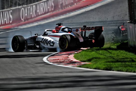 Esteban Ocon (FRA) Haas F1 Team VF-26 crashed in the practice session.
22.05.2026. Formula 1 World Championship, Rd 5, Canadian Grand Prix, Montreal, Canada, Sprint Qualifying Day.
- www.xpbimages.com, EMail: requests@xpbimages.com © Copyright: Price / XPB Images
