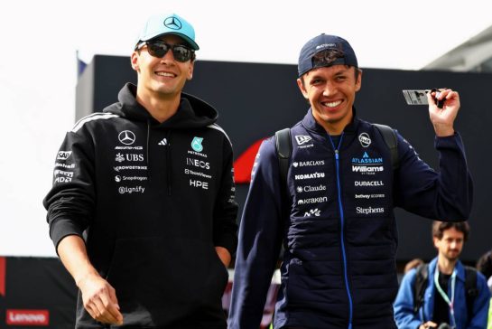 (L to R): George Russell (GBR) Mercedes AMG Formula One Team with Alexander Albon (THA) Williams F1 Team.
23.05.2026. Formula 1 World Championship, Rd 5, Canadian Grand Prix, Montreal, Canada, Sprint and Qualifying Day.
- www.xpbimages.com, EMail: requests@xpbimages.com © Copyright: Bearne / XPB Images