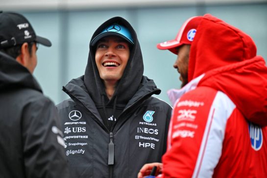 George Russell (GBR) Mercedes AMG Formula One Team on the drivers' parade.
24.05.2026. Formula 1 World Championship, Rd 5, Canadian Grand Prix, Montreal, Canada, Race Day.
- www.xpbimages.com, EMail: requests@xpbimages.com © Copyright: Price / XPB Images