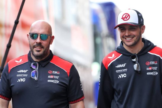 (L to R): Stuart Morrison (GBR) Haas F1 Team Head of Communications with Esteban Ocon (FRA) Haas F1 Team.
04.06.2026. Formula 1 World Championship, Rd 6, Monaco Grand Prix, Monte Carlo, Monaco, Preparation Day.
- www.xpbimages.com, EMail: requests@xpbimages.com © Copyright: Bearne / XPB Images