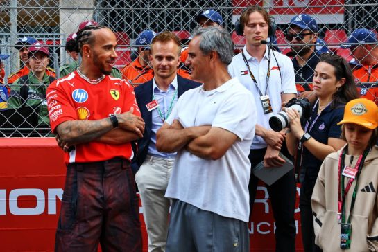(L to R): Lewis Hamilton (GBR) Scuderia Ferrari with Heikki Kovalainen (FIN) and Juan Pablo Montoya (COL).
04.06.2026. Formula 1 World Championship, Rd 6, Monaco Grand Prix, Monte Carlo, Monaco, Preparation Day.
- www.xpbimages.com, EMail: requests@xpbimages.com © Copyright: XPB Images