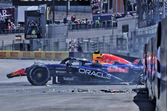 Isack Hadjar (FRA) Red Bull Racing RB22 crashed in the first practice session.
05.06.2026. Formula 1 World Championship, Rd 6, Monaco Grand Prix, Monte Carlo, Monaco, Practice Day.
- www.xpbimages.com, EMail: requests@xpbimages.com © Copyright: Batchelor / XPB Images