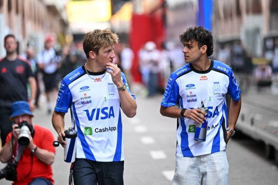 (L to R): Liam Lawson (NZL) Racing Bulls Formula One Team with team mate Arvid Lindblad (GBR) Racing Bulls Formula One Team.
06.06.2026. Formula 1 World Championship, Rd 6, Monaco Grand Prix, Monte Carlo, Monaco, Qualifying Day.
- www.xpbimages.com, EMail: requests@xpbimages.com © Copyright: Price / XPB Images