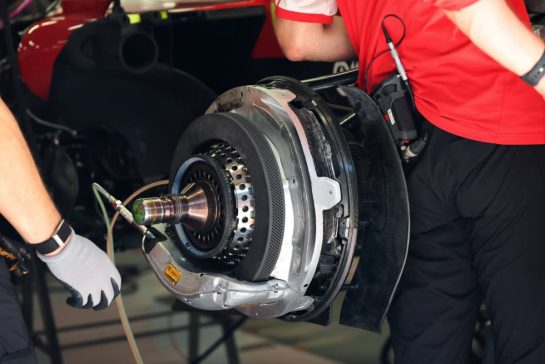 Scuderia Ferrari SF-26 front brake.
14.06.2026. Formula 1 World Championship, Rd 7, Barcelona-Catalunya Grand Prix, Barcelona, Spain, Race Day.
- www.xpbimages.com, EMail: requests@xpbimages.com © Copyright: Batchelor / XPB Images