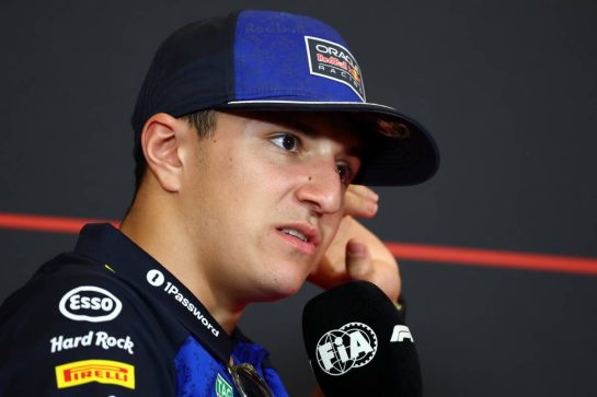 Isack Hadjar (FRA) Red Bull Racing in the FIA Press Conference.
25.06.2026. Formula 1 World Championship, Rd 8, Austrian Grand Prix, Spielberg, Austria, Preparation Day.
- www.xpbimages.com, EMail: requests@xpbimages.com © Copyright: Bearne / XPB Images