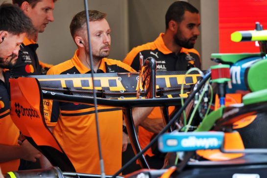 McLaren F1 Team MCL40 rear wing.
26.06.2026. Formula 1 World Championship, Rd 8, Austrian Grand Prix, Spielberg, Austria, Practice Day.
- www.xpbimages.com, EMail: requests@xpbimages.com © Copyright: Batchelor / XPB Images