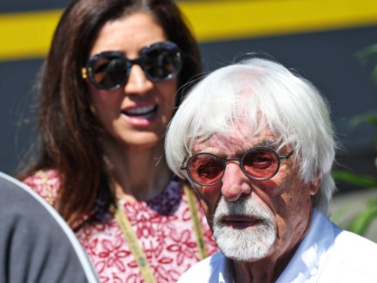 Bernie Ecclestone (GBR) with his wife Fabiana Flosi (BRA).
27.06.2026. Formula 1 World Championship, Rd 8, Austrian Grand Prix, Spielberg, Austria, Qualifying Day.
- www.xpbimages.com, EMail: requests@xpbimages.com © Copyright: Coates / XPB Images
