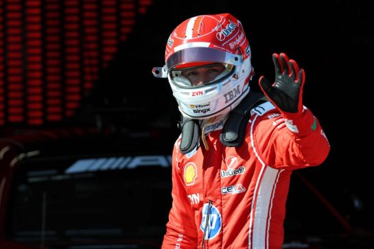 Charles Leclerc (MON) Scuderia Ferrari celebrates in qualifying parc ferme.
27.06.2026. Formula 1 World Championship, Rd 8, Austrian Grand Prix, Spielberg, Austria, Qualifying Day.
- www.xpbimages.com, EMail: requests@xpbimages.com © Copyright: Batchelor / XPB Images