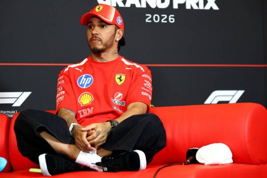 Lewis Hamilton (GBR) Scuderia Ferrari in the post qualifying FIA Press Conference.
27.06.2026. Formula 1 World Championship, Rd 8, Austrian Grand Prix, Spielberg, Austria, Qualifying Day.
- www.xpbimages.com, EMail: requests@xpbimages.com © Copyright: Bearne / XPB Images