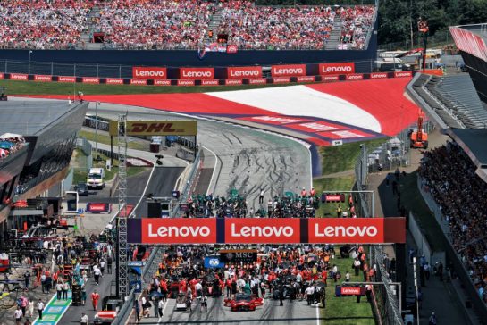 The grid before the start of the race.
28.06.2026. Formula 1 World Championship, Rd 8, Austrian Grand Prix, Spielberg, Austria, Race Day.
- www.xpbimages.com, EMail: requests@xpbimages.com © Copyright: Moy / XPB Images