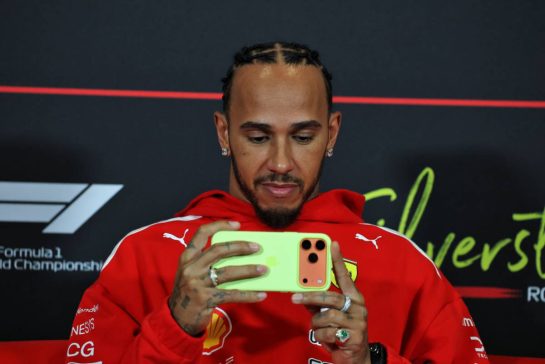 Lewis Hamilton (GBR) Scuderia Ferrari in the FIA Press Conference.
02.07.2026. Formula 1 World Championship, Rd 9, British Grand Prix, Silverstone, England, Preparation Day.
- www.xpbimages.com, EMail: requests@xpbimages.com © Copyright: Moy / XPB Images