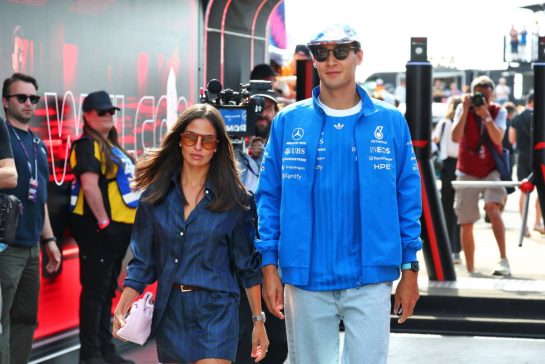 (L to R): Carmen Montero Mundt with her boyfriend George Russell (GBR) Mercedes AMG Formula One Team.
03.07.2026. Formula 1 World Championship, Rd 9, British Grand Prix, Silverstone, England, Sprint Qualifying Day.
- www.xpbimages.com, EMail: requests@xpbimages.com © Copyright: Bearne / XPB Images