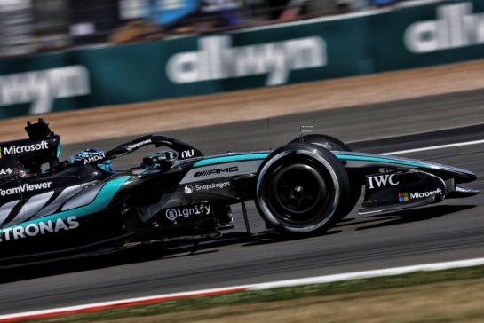 George Russell (GBR) Mercedes AMG Formula One Team W17.
03.07.2026. Formula 1 World Championship, Rd 9, British Grand Prix, Silverstone, England, Sprint Qualifying Day.
- www.xpbimages.com, EMail: requests@xpbimages.com © Copyright: Dunbar / XPB Images