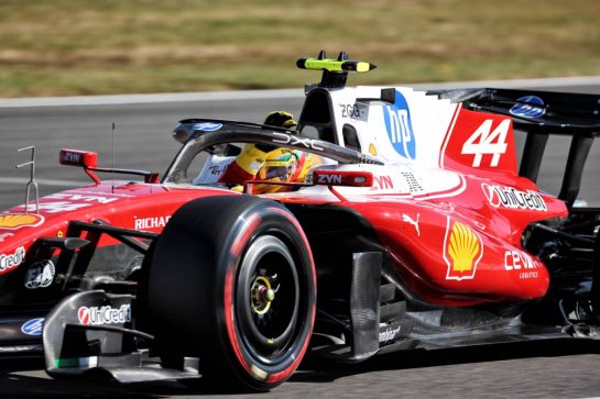 Lewis Hamilton (GBR) Scuderia Ferrari SF-26 celebrates his pole position in Sprint qualifying.
03.07.2026. Formula 1 World Championship, Rd 9, British Grand Prix, Silverstone, England, Sprint Qualifying Day.
- www.xpbimages.com, EMail: requests@xpbimages.com © Copyright: Davenport / XPB Images