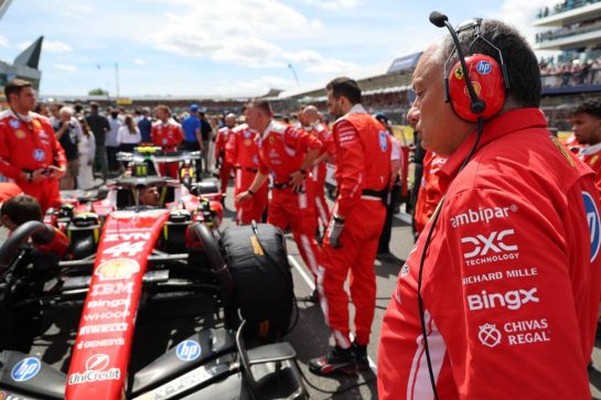 Frederic Vasseur (FRA) Scuderia Ferrari Team Principal on the grid.
05.07.2026. Formula 1 World Championship, Rd 9, British Grand Prix, Silverstone, England, Race Day.
- www.xpbimages.com, EMail: requests@xpbimages.com © Copyright: Batchelor / XPB Images