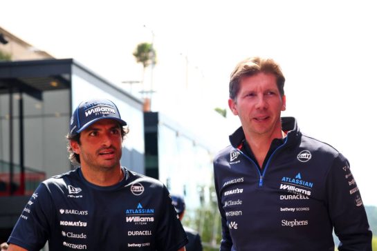 (L to R): Carlos Sainz (ESP) Williams F1 Team with James Vowles (GBR) Williams F1 Team, Team Principal.
16.07.2026. Formula 1 World Championship, Rd 10, Belgian Grand Prix, Spa Francorchamps, Belgium, Preparation Day.
- www.xpbimages.com, EMail: requests@xpbimages.com © Copyright: Bearne / XPB Images