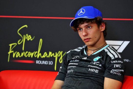 Andrea Kimi Antonelli (ITA) Mercedes AMG Formula One Team in the FIA Press Conference.
16.07.2026. Formula 1 World Championship, Rd 10, Belgian Grand Prix, Spa Francorchamps, Belgium, Preparation Day.
- www.xpbimages.com, EMail: requests@xpbimages.com © Copyright: Bearne / XPB Images