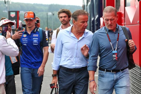 (L to R): Raymond Vermeulen (NLD) Driver Manager with Jos Verstappen (NLD).
18.07.2026. Formula 1 World Championship, Rd 10, Belgian Grand Prix, Spa Francorchamps, Belgium, Qualifying Day.
- www.xpbimages.com, EMail: requests@xpbimages.com © Copyright: Bearne / XPB Images