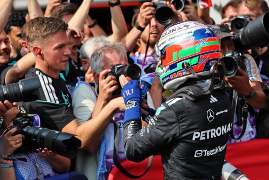 Andrea Kimi Antonelli (ITA) Mercedes AMG Formula One Team celebrates his pole position in qualifying parc ferme.
18.07.2026. Formula 1 World Championship, Rd 10, Belgian Grand Prix, Spa Francorchamps, Belgium, Qualifying Day.
- www.xpbimages.com, EMail: requests@xpbimages.com © Copyright: Batchelor / XPB Images