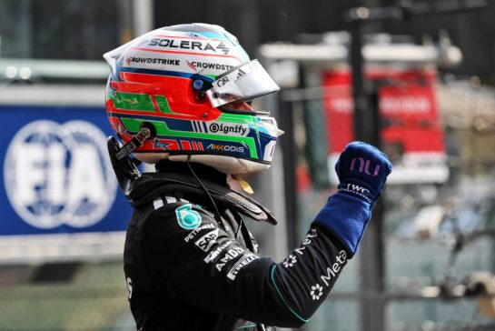 Andrea Kimi Antonelli (ITA) Mercedes AMG Formula One Team celebrates his pole position in qualifying parc ferme.
18.07.2026. Formula 1 World Championship, Rd 10, Belgian Grand Prix, Spa Francorchamps, Belgium, Qualifying Day.
- www.xpbimages.com, EMail: requests@xpbimages.com © Copyright: Charniaux / XPB Images