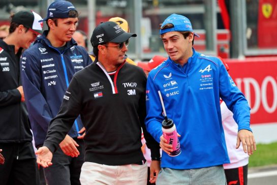 (L to R): Sergio Perez (MEX) Cadillac Formula 1 Team and Franco Colapinto (ARG) Alpine F1 Team on the drivers' parade.
19.07.2026. Formula 1 World Championship, Rd 10, Belgian Grand Prix, Spa Francorchamps, Belgium, Race Day.
- www.xpbimages.com, EMail: requests@xpbimages.com © Copyright: Batchelor / XPB Images