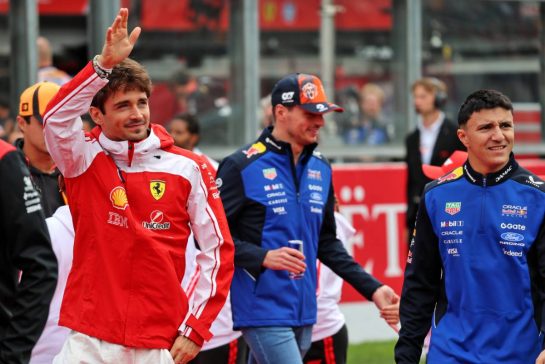 Charles Leclerc (MON) Scuderia Ferrari on the drivers' parade.
19.07.2026. Formula 1 World Championship, Rd 10, Belgian Grand Prix, Spa Francorchamps, Belgium, Race Day.
- www.xpbimages.com, EMail: requests@xpbimages.com © Copyright: Batchelor / XPB Images